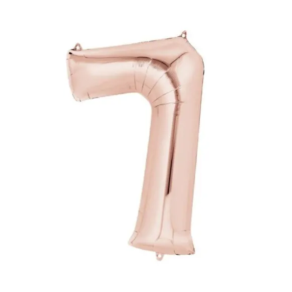 Méga Ballon Hélium - Chiffre 7 - Rose Gold