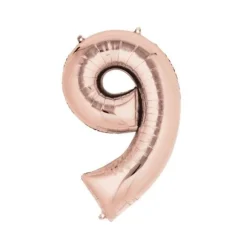 Méga Ballon Hélium - Chiffre 9 -  Rose Gold