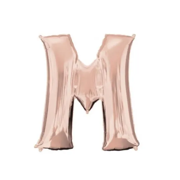 Méga Ballon Hélium - Lettre M - Rose Gold