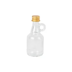 Mignonnette en verre avec anse et bouchon en or - Oliva - 50 ml