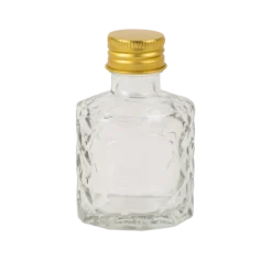 Mignonnette en verre avec bouchon en or - Alex - 50 ml