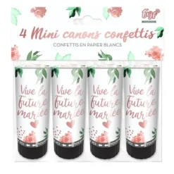 4 mini canons à confettis en papier - Collection EVJF Party