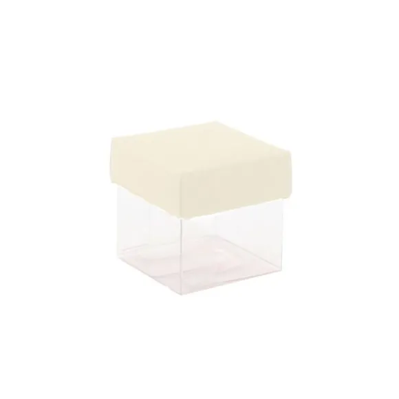 Mini cubes à dragées fond transparent x10 - Coloris au choix