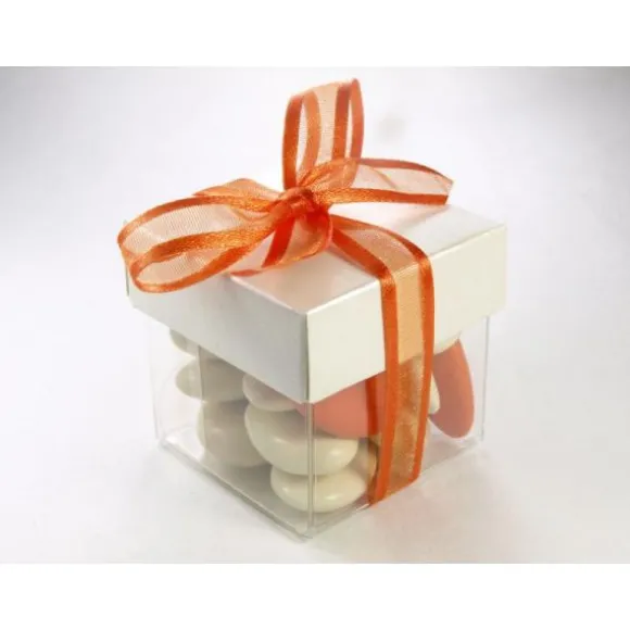 Mini cubes à dragées fond transparent x10 - Coloris au choix