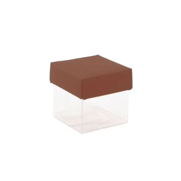 Mini cubes à dragées fond transparent x10 - Coloris au choix