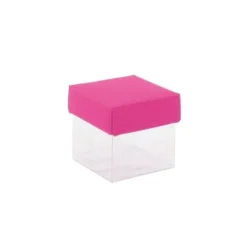 Mini cubes à dragées fond transparent x10 - Coloris au choix