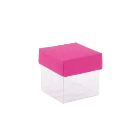 Mini cubes à dragées fond transparent x10 - Coloris au choix