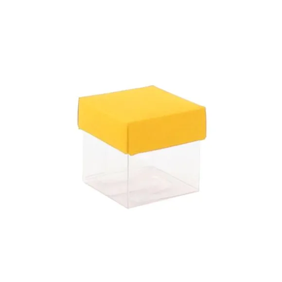 Mini cubes à dragées fond transparent x10 - Coloris au choix