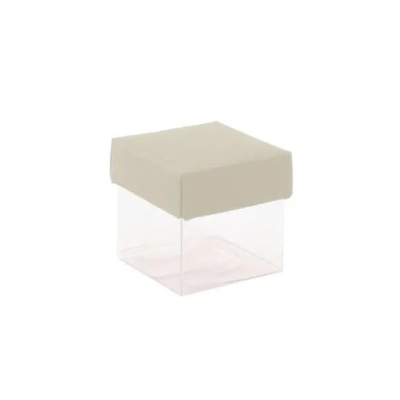 Mini cubes à dragées fond transparent x10 - Coloris au choix