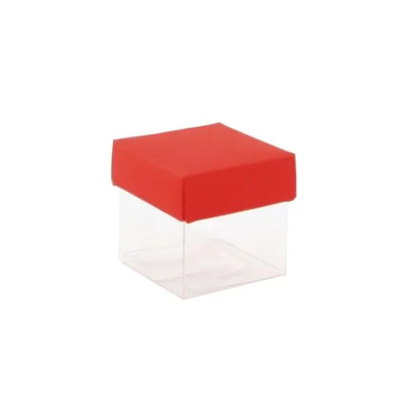 Mini cubes à dragées fond transparent x10 - Coloris au choix