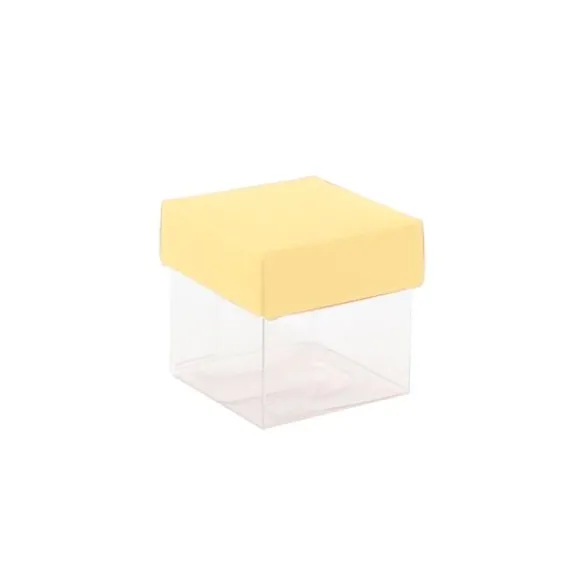 Mini cubes à dragées fond transparent x10 - Coloris au choix