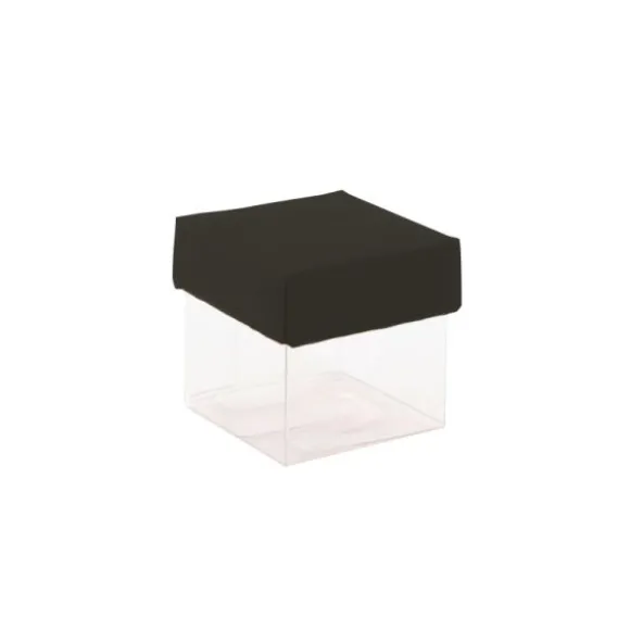 Mini cubes à dragées fond transparent x10 - Coloris au choix