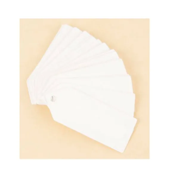 24 mini Etiquettes perforées Blanches