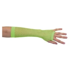 Mitaines Longues Vertes Fluo en Résille