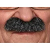 Moustache "Brosse" - Noir méché blanc