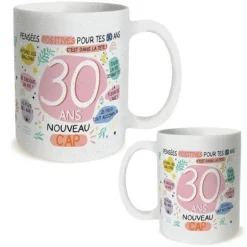 Mug Anniversaire à paillettes pour femme - Âge au choix