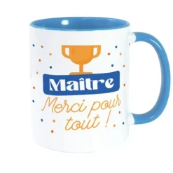 Mug bleu "Maître, merci pour tout !" - Collection Merci pour cette année