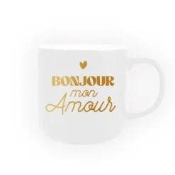 Mug Mat - Bonjour mon amour - Saint-Valentin - Collection Chéri Chérie