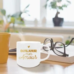 Mug Mat - Bonjour mon amour - Saint-Valentin - Collection Chéri Chérie