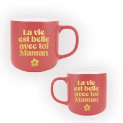 Mug Mat "La vie est belle avec toi Maman" - Collection Maman d'Amour
