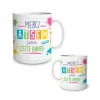 Mug "Merci ATSEM" avec tâches d'encre