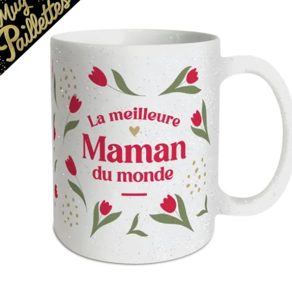 Mug à paillettes - Collection Maman d'Amour - Modèle au choix