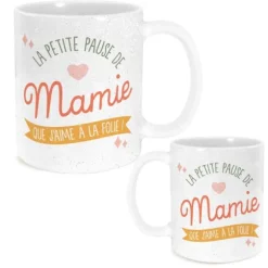 Mug à paillettes "La petite pause de Mamie" - Collection Mamie Chérie