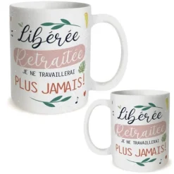 Mug à paillettes - Libérée Retraitée