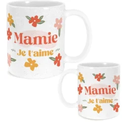 Mug à paillettes "Mamie je t'aime" - Collection Mamie Chérie