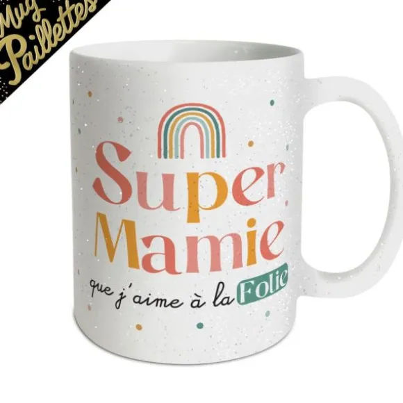 Mug à paillettes - Super Mamie