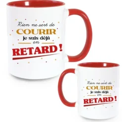 Mug rouge - Déjà en retard
