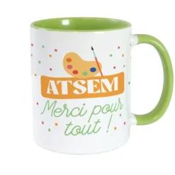 Mug vert "ATSEM, merci pour tout !" - Collection Merci pour cette année