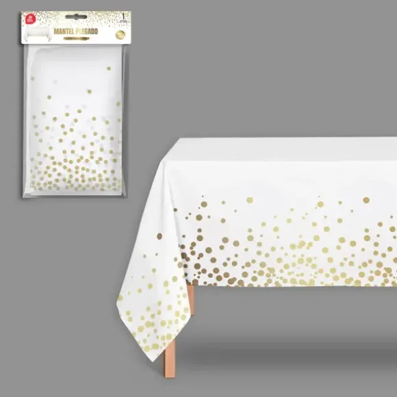 Nappe avec pois en plastique - 180 x 120 cm - Couleur au choix