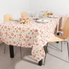 Nappe d'automne en toile de coton avec impression de citrouilles et feuilles - 140 x 240 cm