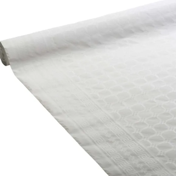 Nappe en papier damassé - 50 m - Couleur Blanc