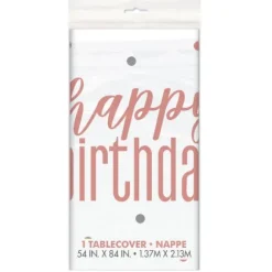 Nappe en Plastique " Happy Birthday " Prism - Glitz Rose Gold