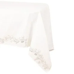 Nappe en tissu - 145 x 240 cm - Collection Pureté Blanc et Or