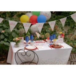 Nappe "Joyeux Anniversaire" en polyester - 145 x 240 cm - Collection Anni' Festy