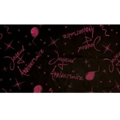 Nappe Pailletée "Joyeux Anniversaire" - Fuchsia