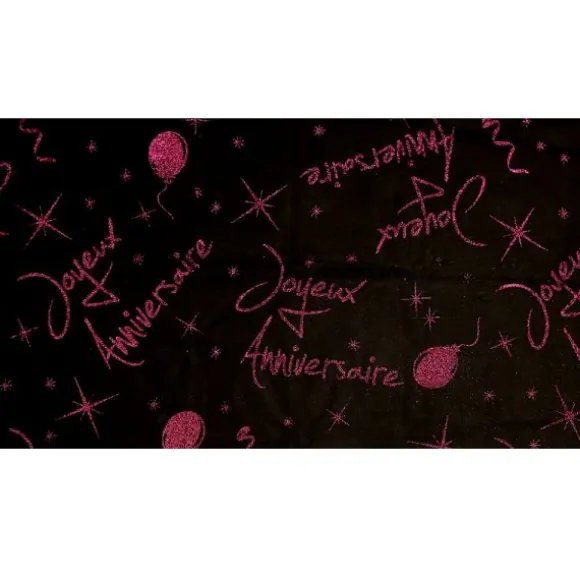 Nappe Pailletée "Joyeux Anniversaire" - Fuchsia