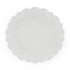 6 Napperons en papier dentelle - Blanc - 21,5 cm