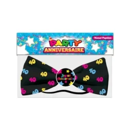 Noeud Papillon Géant Anniversaire Adulte 40 ans - Noir