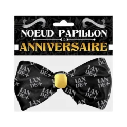 Nœud Papillon Anniversaire - Noir et Doré - 1 an de plus