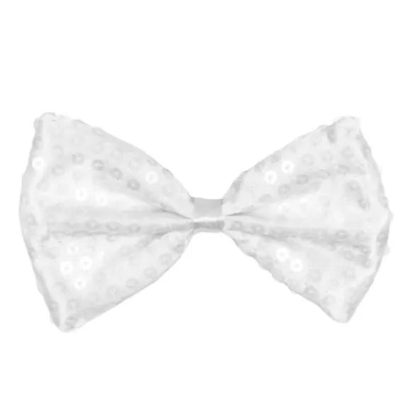 Nœud papillon à sequins - Blanc