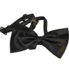 Nœud papillon Simple Noir Attache Réglable en Polyester - 10 x 6 cm