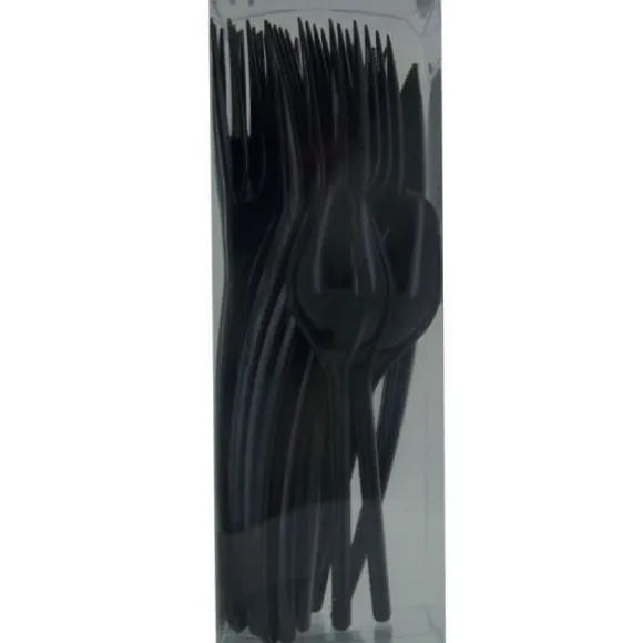 Pack 30 Couverts en Plastique - Noir