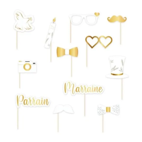 Pack de 12 accessoires pour photobooth pour baptême et communion