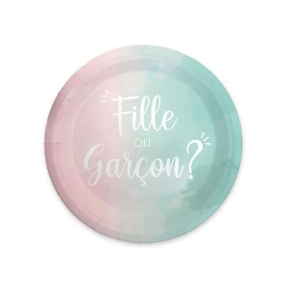 Pack de 6 assiettes - Fille ou Garçon ? - Collection Gender Reveal