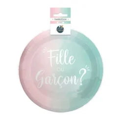 Pack de 6 assiettes - Fille ou Garçon ? - Collection Gender Reveal