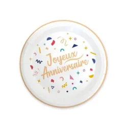 Pack de 6 assiettes - Joyeux Anniversaire - Collection Confettis